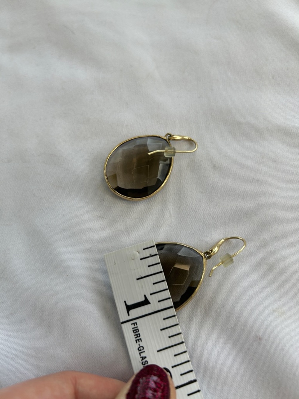 Stella & Dot Smoky Quartz Faceted Drop Earrings - Picture 5 of 5